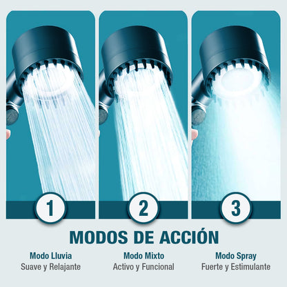 AquaRelax™ 3 en 1 – Cabezal de Ducha con Filtro y Masajeador